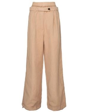 White Sand Wide Trousers - Neutro