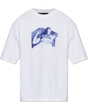 DSquared² Tops ,Wit ,T-Shirts - Blauw