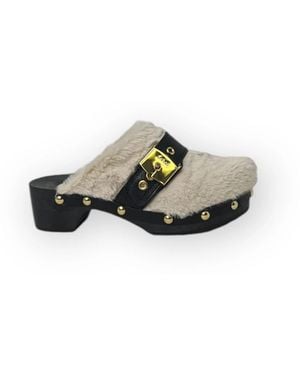 Scholl Heeled Mules - White