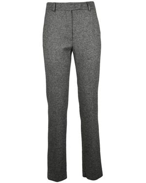 Max Mara Broeken ,Grijs ,Katoen Rechte Broek