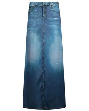 Liu Jo Gonna Lunga Digital Prints Skirt - Blau