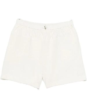 Moncler Korte Broeken ,Wit ,Katoen Logo-Patch Drawstring Shorts