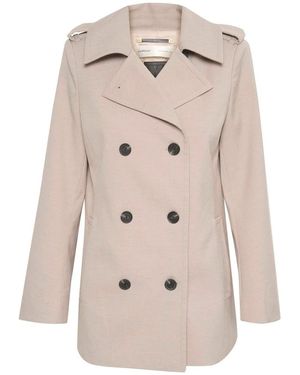 Inwear Double-Breasted Coats - Natural