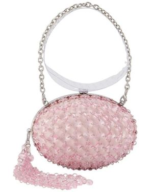 Self-Portrait Ovale Kristallen Ketting Clutch - Roze