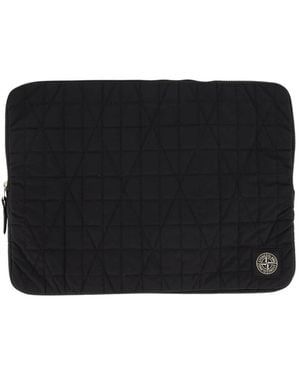 Stone Island Tassen ,Zwart ,Nylon Quilted Nylon Metal Laptop Case
