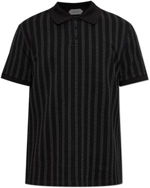 Versace Tops ,Zwart ,Katoen Polo Shirt Van Katoen Met Monogram