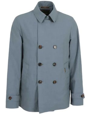 Moorer Double-Breasted Coats - Blu