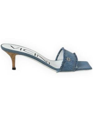 Vicini Heeled Mules - Blu
