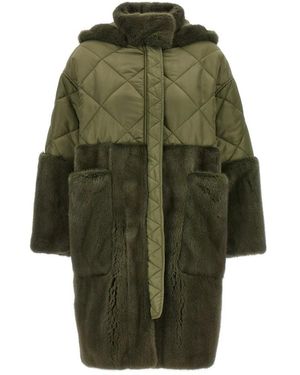 Blancha Nylon Diamond-Visone Langer Daunenjacke - Grün