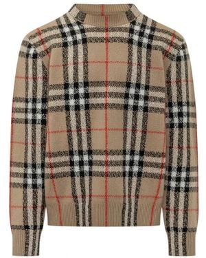 Burberry Truien & Vesten ,Trui Met Coltrui - Bruin