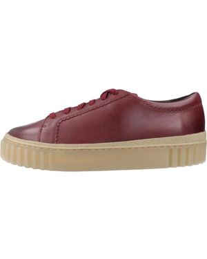 Clarks Leder Walk Sneakers - Rot