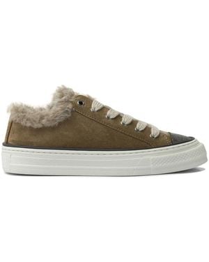 Brunello Cucinelli Braune Sneakers Mit Pelzfutter - Grau