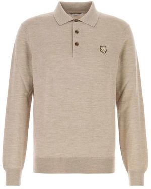 Maison Kitsuné V-Neck Knitwear - Neutro