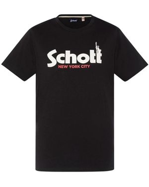 Schott Nyc T-Shirts - Zwart