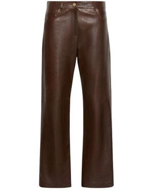 Max Mara Broeken ,Bruin ,Leather Broeken