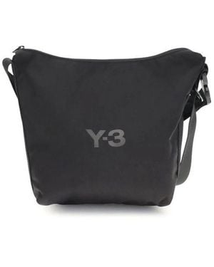 Y-3 Logo Schultertasche - Schwarz
