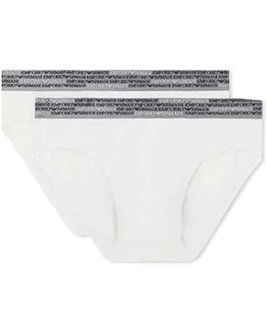 Emporio Armani Values Stretch Katoenen Slips - Wit