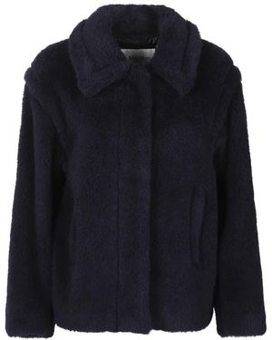Max Mara Jassen ,Blauw ,Faux Fur & Shearling Jassen