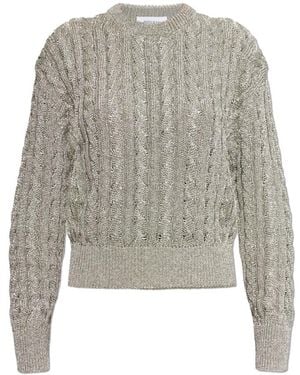 McQueen Truien & Vesten ,Grijs ,Lurex Draad Trui