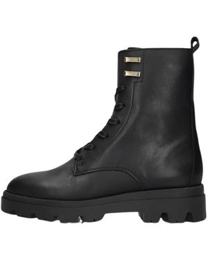 H.i.p. Schoenen ,Zwart ,Zwarte Veterboots Met Chunky Zool