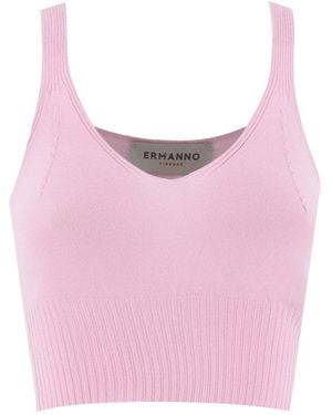 Ermanno Scervino Stijlvolle Roze Top Met Schoudervullingen