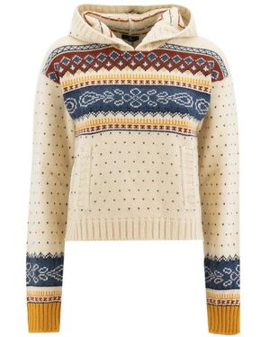 Etro Wollkapuzenpullover - Weiß