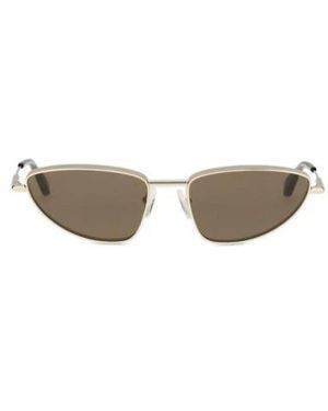 McQueen Accessoires ,Geel ,Gespiegelde Cat-Eye Zonnebril Met Verstelbare Neuspads - Metallic