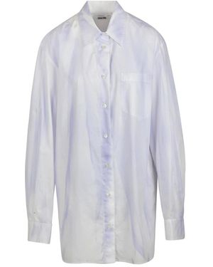Grifoni Tie-Dye Poplin Overhemd - Blauw