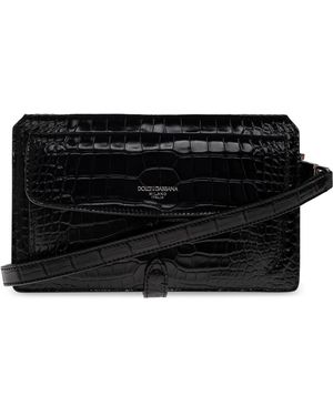 Dolce & Gabbana Leder Gürtel Geldbörse Mini - Schwarz