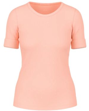Marc Cain Tops ,Oranje ,Katoen Fijngebreide J50 T-Shirt - Roze