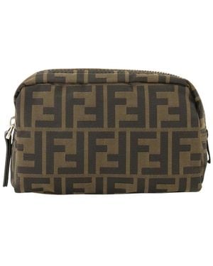 Fendi Accessoires ,Bruin ,Polyester Toiletry Case Micro - Groen