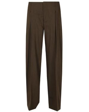 Alberta Ferretti Straight Trousers - Brown