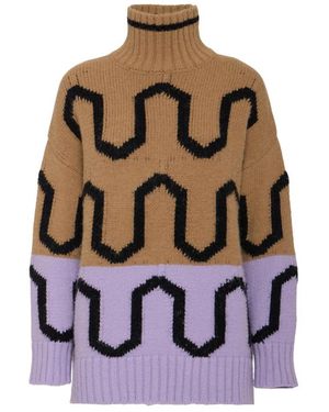 La DoubleJ Truien & Vesten ,Wol Comber Turtleneck - Naturel