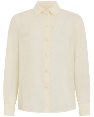 Gucci Licht Hemd Met Monogram - Wit