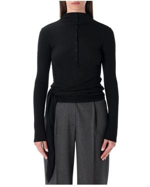 Low Classic Geknoopte Wrap T-Shirt - Zwart