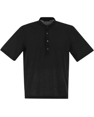 Herno Jersey Crepe Poloshirt - Schwarz