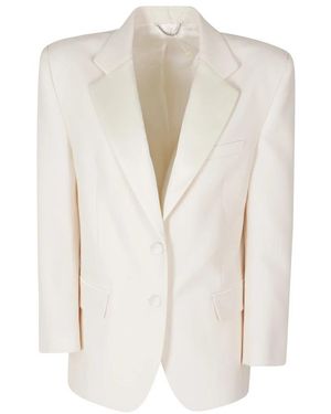 Magda Butrym Recht Gesneden Blazer Met Open Revers - Wit