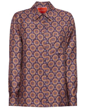 La DoubleJ Overhemden ,Veelkleurig ,Zijden Blouse - Paars