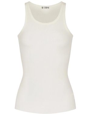 ÉTERNE Tops ,Katoen Mouwloze Top Met Ronde Hals - Wit