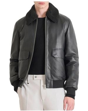 Antony Morato Leather Jackets - Black