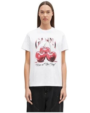 Ganni Basic Jersey Cherry Relaxed T-Shirt - Rood
