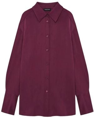 Anine Bing Overhemden ,Rood ,Leer Bridget Shirt - Paars
