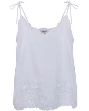 Ottod'Ame Tops ,Wit ,Katoen Top Con Ricami - Blauw