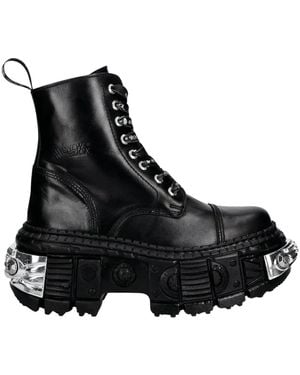 New Rock Lace-Up Boots - Negro