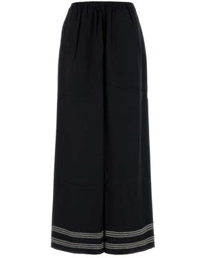 Bode Broeken ,Zwart ,Zwarte Mathilde Wide-Leg Broek
