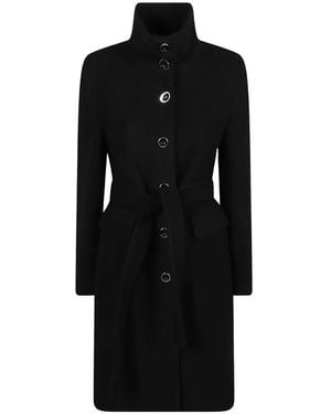 Pinko Belted Coats - Negro