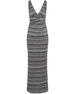 Missoni Kleedjes ,Veelkleurig ,Caperdoni Lange Jurk - Grijs