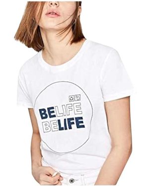 Pepe Jeans Tops ,Wit ,Katoen T-Shirt Met Ronde Hals En Korte Mouwen