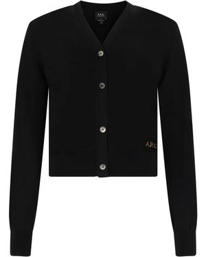 A.P.C. Crop Cardigan Aus Baumwolle - Schwarz