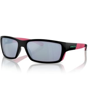 Arnette Zwart Roze Zonnebril Met Lichtblauwe Spiegel
